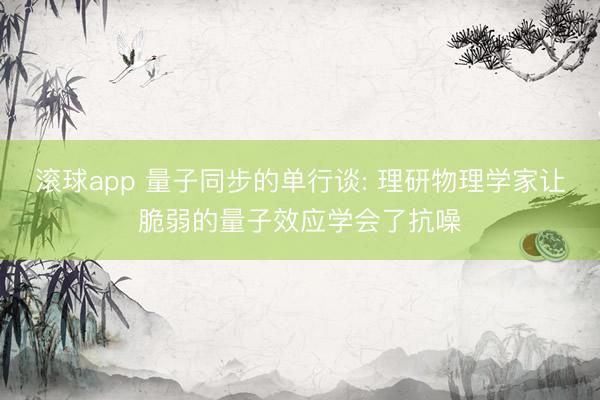 滚球app 量子同步的单行谈: 理研物理学家让脆弱的量子效应学会了抗噪