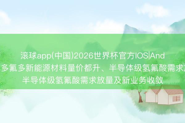 滚球app(中国)2026世界杯官方IOS|Android手机app下载 多氟多新能源材料量价都升、半导体级氢氟酸需求放量及新业务收敛