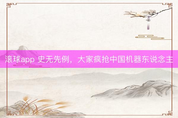 滚球app 史无先例，大家疯抢中国机器东说念主
