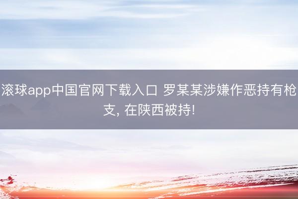 滚球app中国官网下载入口 罗某某涉嫌作恶持有枪支， 在陕西被持!