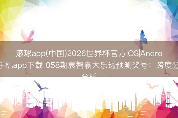 滚球app(中国)2026世界杯官方IOS|Android手机app下载 058期袁智囊大乐透预测奖号：跨度分析