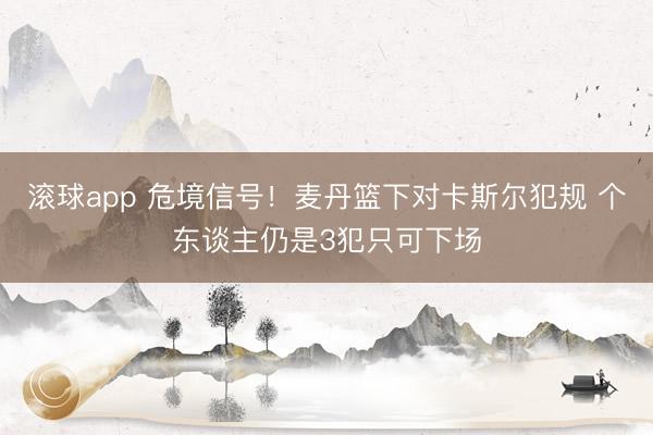 滚球app 危境信号！麦丹篮下对卡斯尔犯规 个东谈主仍是3犯只可