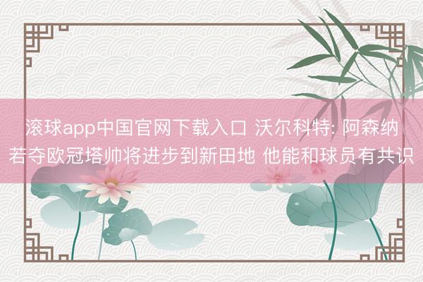 滚球app中国官网下载入口 沃尔科特: 阿森纳若夺欧冠塔帅将进步到新田地 他能和球员有共识