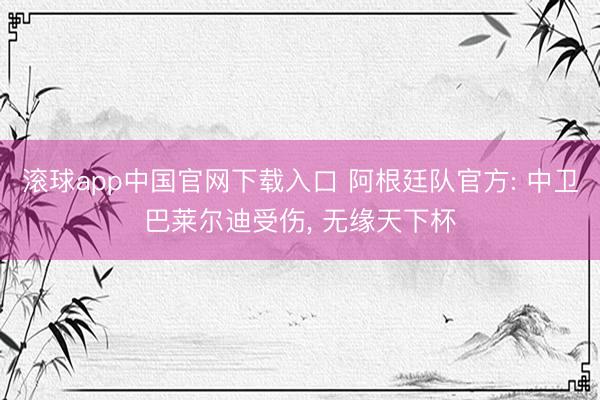 滚球app中国官网下载入口 阿根廷队官方: 中卫巴莱尔迪受伤， 无缘天下杯