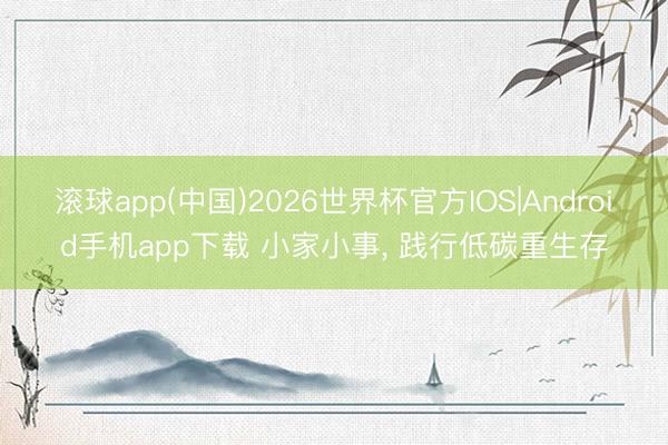 滚球app(中国)2026世界杯官方IOS|Android手机app下载 小家小事， 践行低碳重生存