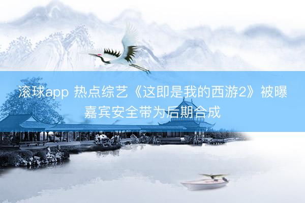 滚球app 热点综艺《这即是我的西游2》被曝嘉宾安全带为后期合成
