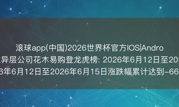 滚球app(中国)2026世界杯官方IOS|Android手机app下载 新三板立异层公司花木易购登龙虎榜: 2026年6月12日至2026年6月15日涨跌幅累计达到-66.67%