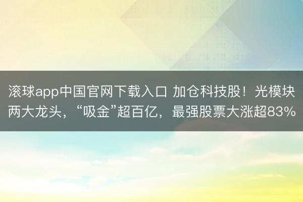 滚球app中国官网下载入口 加仓科技股！光模块两大龙头，“吸金”超百亿，最强股票大涨超83%